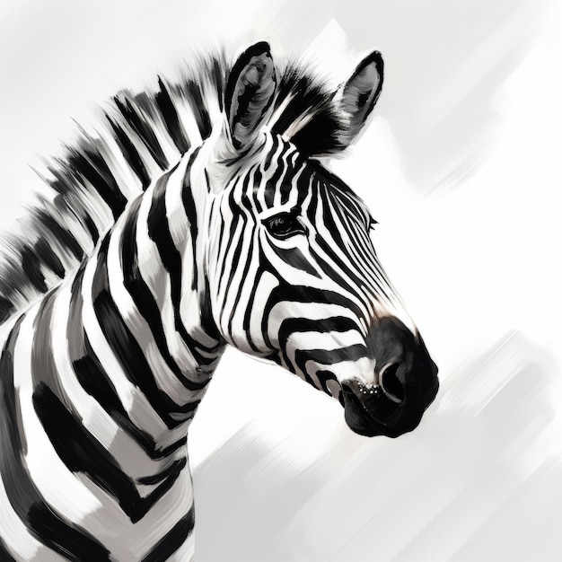 Photo zebra peint l'art rayé avec transparence, opacité et précision