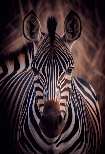 Zebra regarde directement dans la caméra générative ai