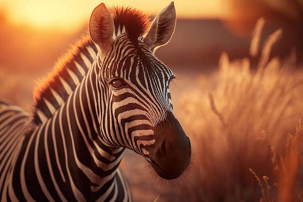 Un zèbre a été capturé dans un macro-shot généré par