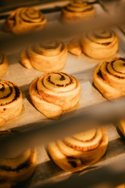 Le zimtschnecken en gros plan