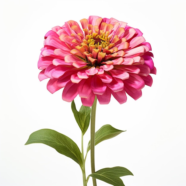 Zinnia avec un fond blanc en haute qualité ultra hd