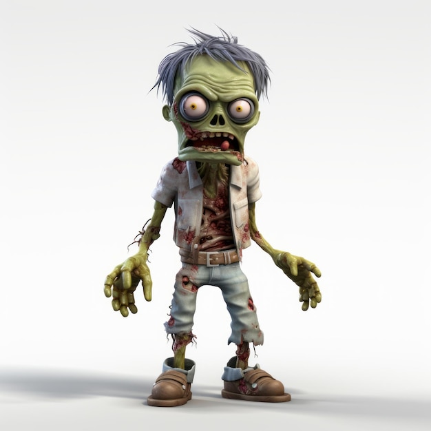 Zombie en jean est un dessin animé en 3D.