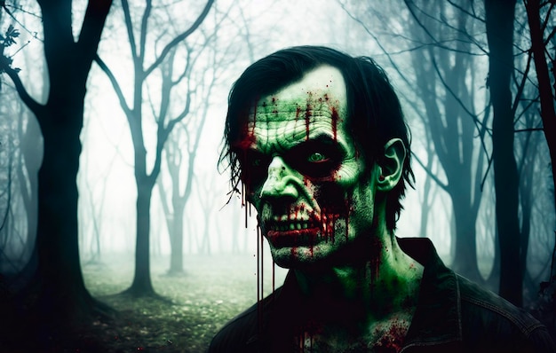 Zombie man halloween style de film d'horreur générative ai