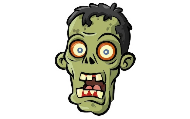 Photo un zombie vert effrayant dans un dessin animé