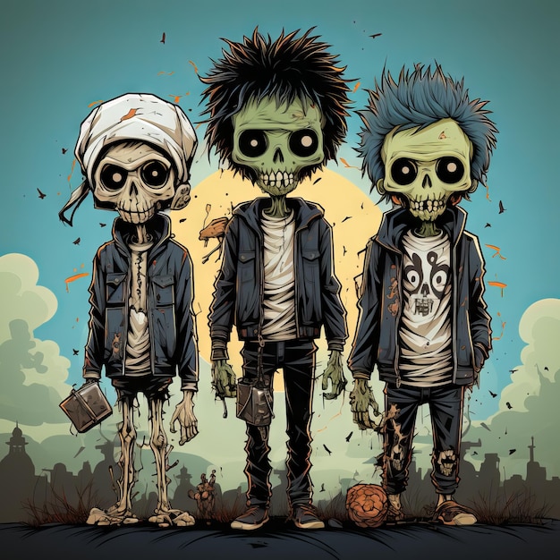 Zombies une conception d'art d'illustration