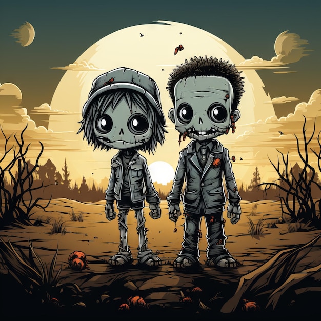 Zombies une conception d'art d'illustration