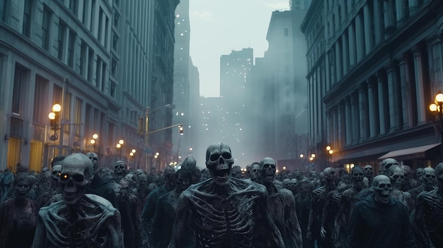 Zombies dans la rue IA générative