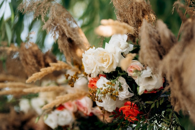 Zone de cérémonie de mariage, décor de chaises en arc