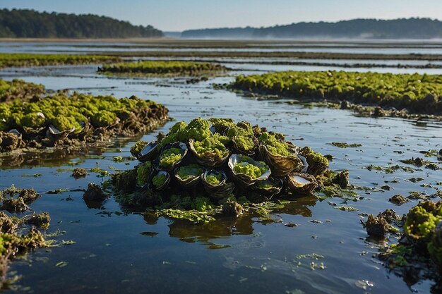 Zone côtière d'élevage d'huîtres d'estuaire