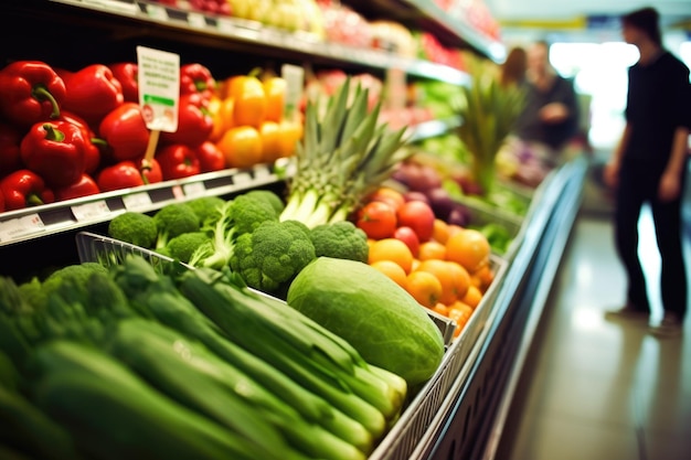 zone de fruits et légumes dans le supermarché AI