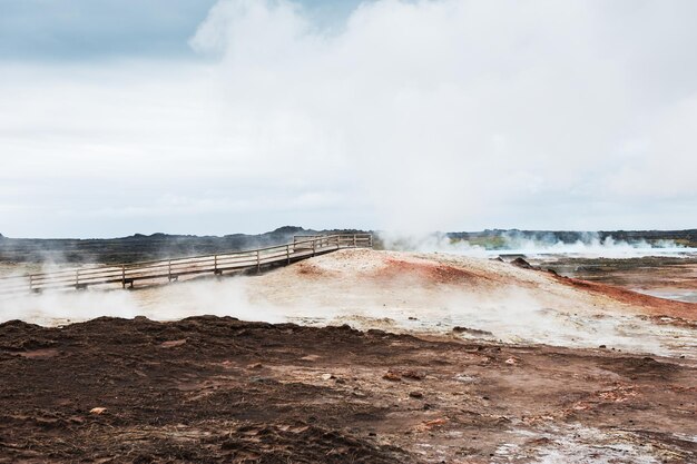 Zone géothermique de Gunnuhver, péninsule de Reykjanes, Islande