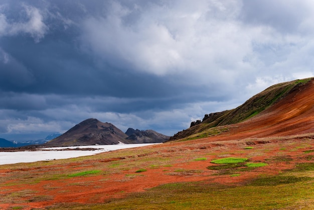 Zone géothermique de Leirhnjukur près du volcan Krafla Islande