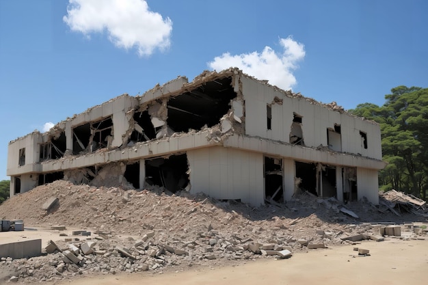 Zone de guerre détruire effondrement abandonner bâtiment au japon art génératif par IA