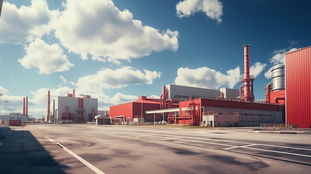 La zone industrielle de l'usine vue de devant