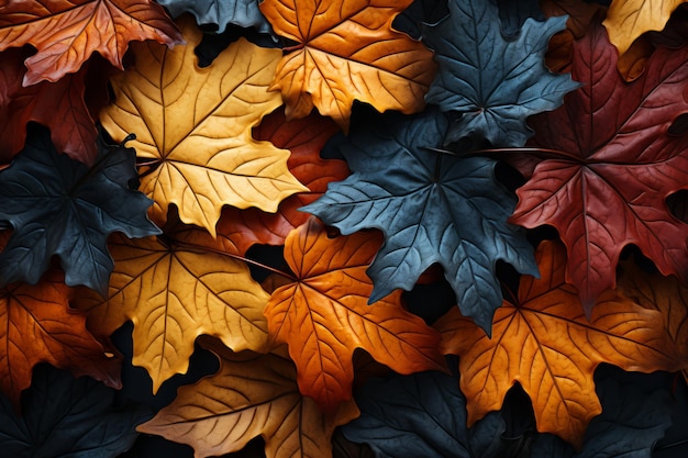 Zoom arrière-plan avec feuillage d'automne automne virtuel photo de haute qualité