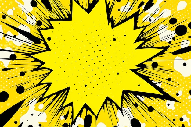 Zoom de bande dessinée jaune abstraite