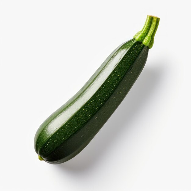 Zucchini simpliste sur fond blanc généré par l'IA