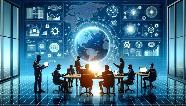 2D minimalize vector as Business team working on a digital project concept as A vector illustration