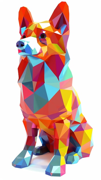 32 Illustration of a 3D model of a pet icon in bright colors
