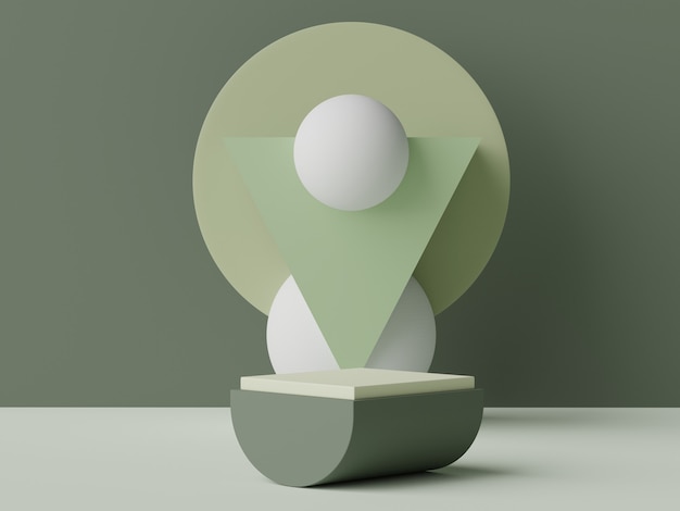3d abstract minimal scene of pastel podium display 