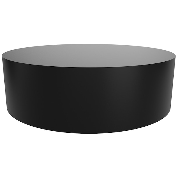 3d black cylinder floating abstract object