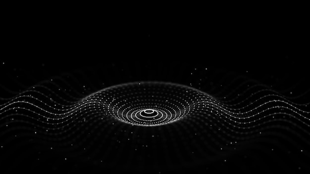 3d digital circular dynamic wave technology wave seamless flow digital structure cyber technology background