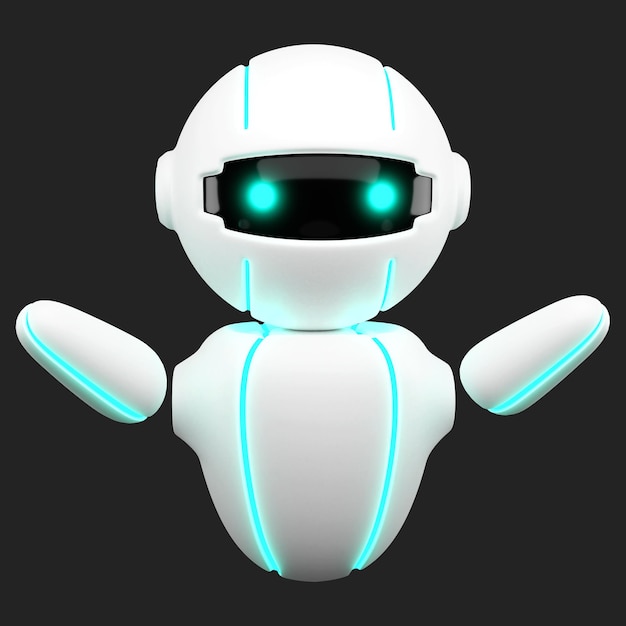 3d friendly cute robot virtual smart assistant bot chatbot mascot ai artificial intelligence