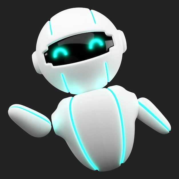 3d friendly cute robot virtual smart assistant bot chatbot mascot ai artificial intelligence