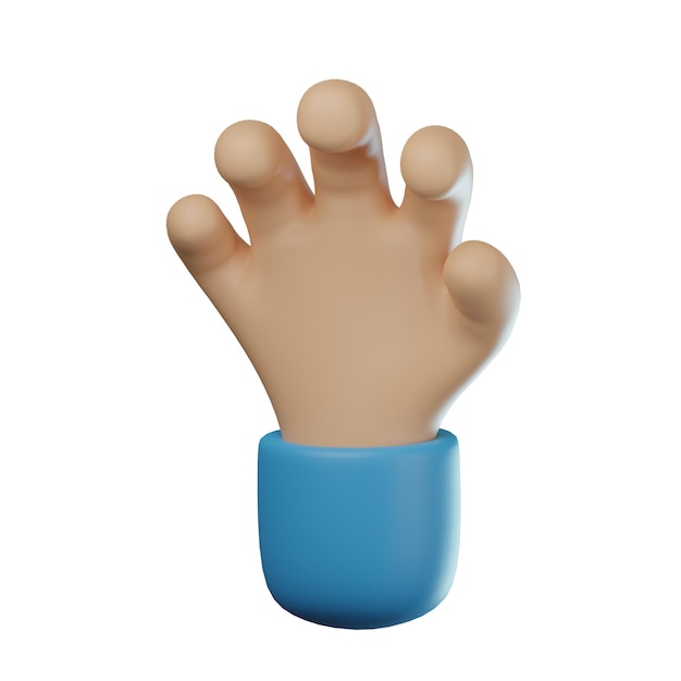 3D Grab Hand GEsture Illustration