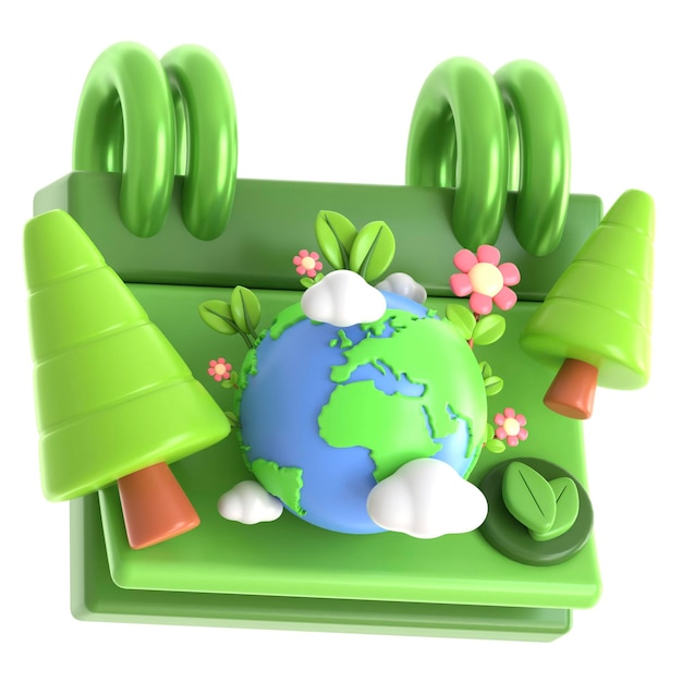 3d icon ecology day 3d illustration 3d element 3d rendering graphic elements design element