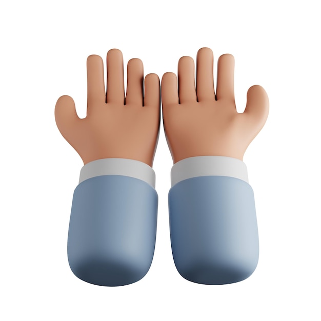 3d icon human hand showing palm gesture