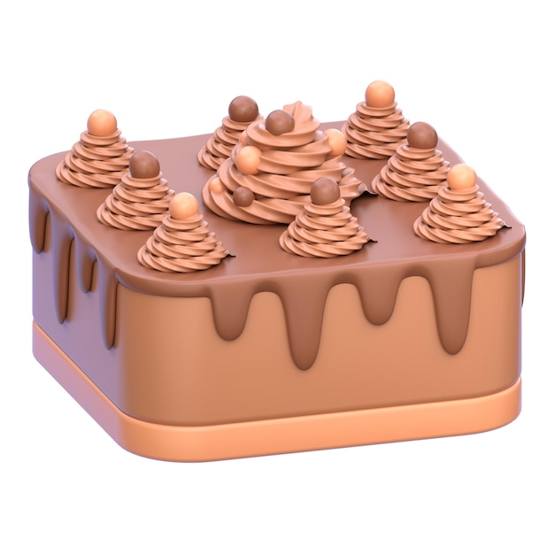 3d icon Tiramisu Cake 3d illustration 3d element 3d rendering Graphic Elements design