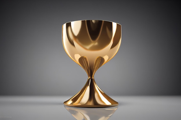 3d illustration champion golden trophy with copy space