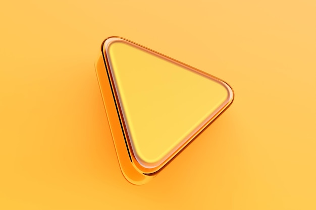 3d illustration of a yellow light trianglesimple geometric shapes
