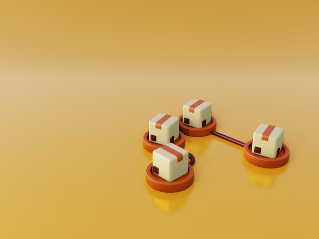3D Illustration organize delivery packaging good for illustration or background
