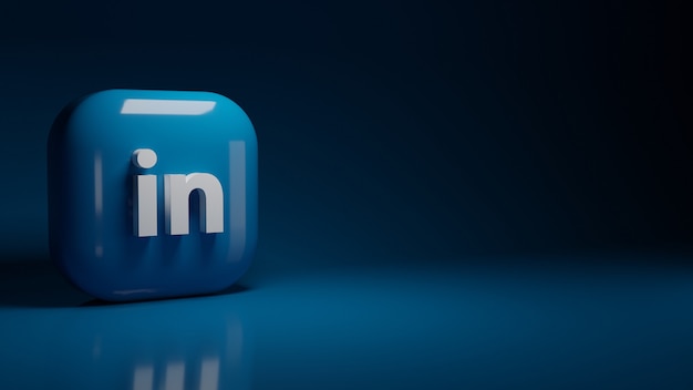 3d linkedin application logo