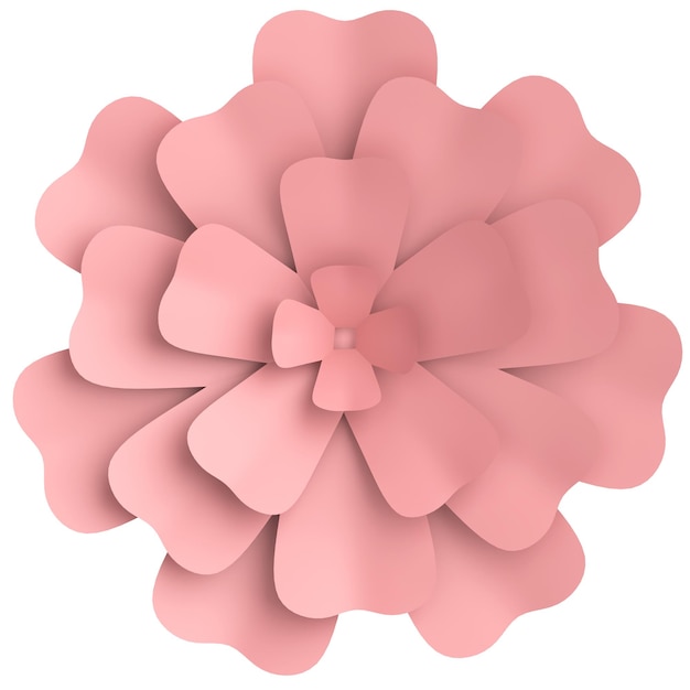 3D-papirblomst Pastellblomst 3D-illustrasjon