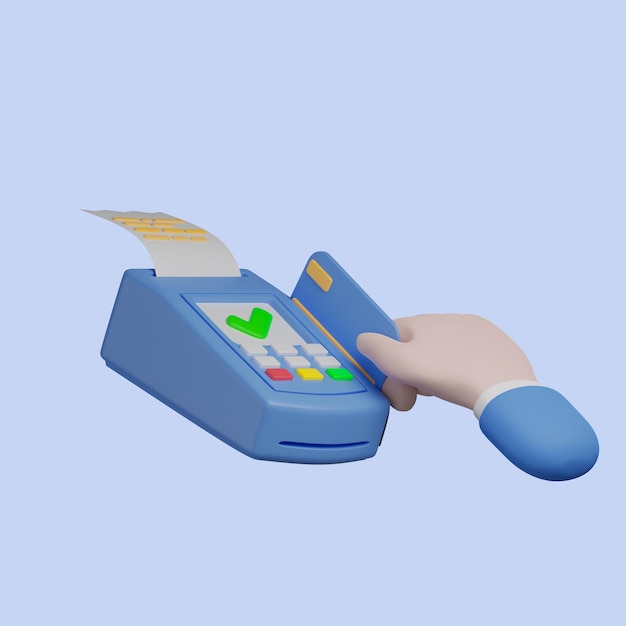 3D Payment by credit card and bill vat tax for online shopping success and approve concept 3d render