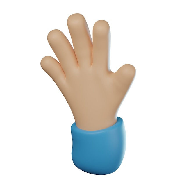 3D Relaxed Hand Gesture Illustration