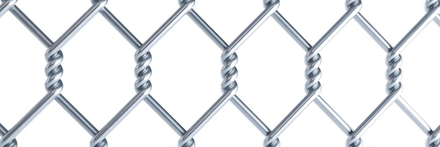 3d render of metal fence mesh isolated on white background metal wire fence template