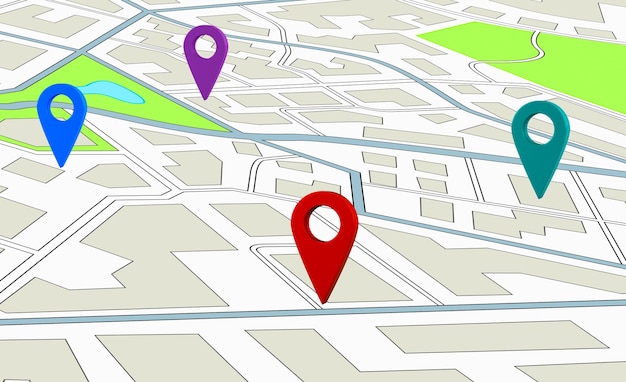 3d render of navigator that showes gps position in map