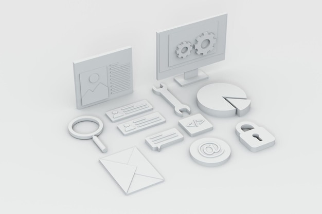 3d render of Search Engine Optimization Banner Design