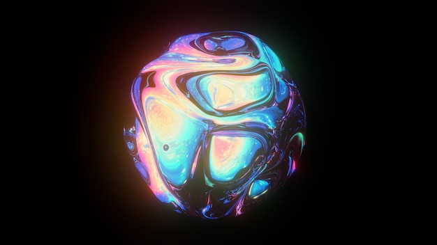 3d rendered abstract shape with detailed reflection and dispersion