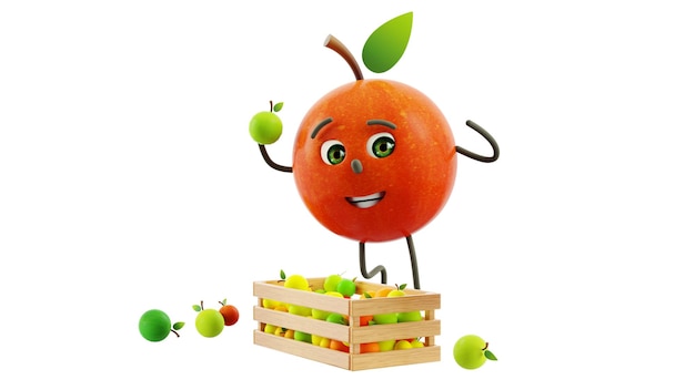 3d rendered an apple character