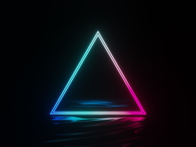 3D rendered gradient glowing neon frame