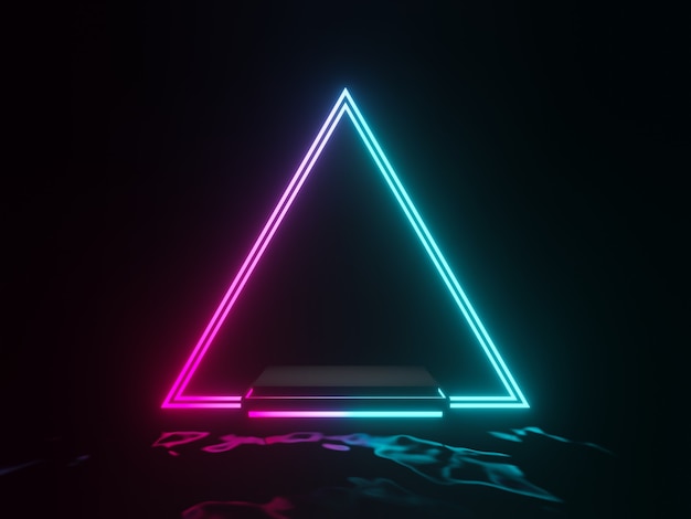 3D rendered gradient glowing neon frame