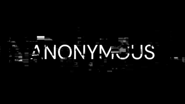 3D-rendering av anonym tekst med skjermeffekter av teknologiske feil
