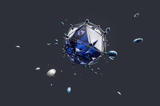 3d rendering creative triangle polygon construction