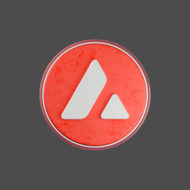 3d rendering cryptocurrency avalanche coin with gray background