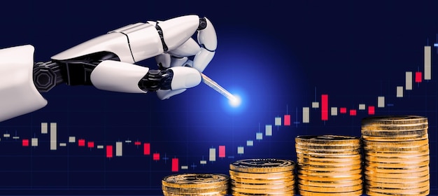 3d rendering futuristic robot technology development artificial intelligence ai and machine learning concept global robotic bionic science research for future human life 3d illustration